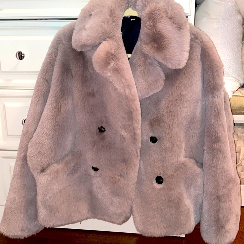 The Kooples fur oversized jacket